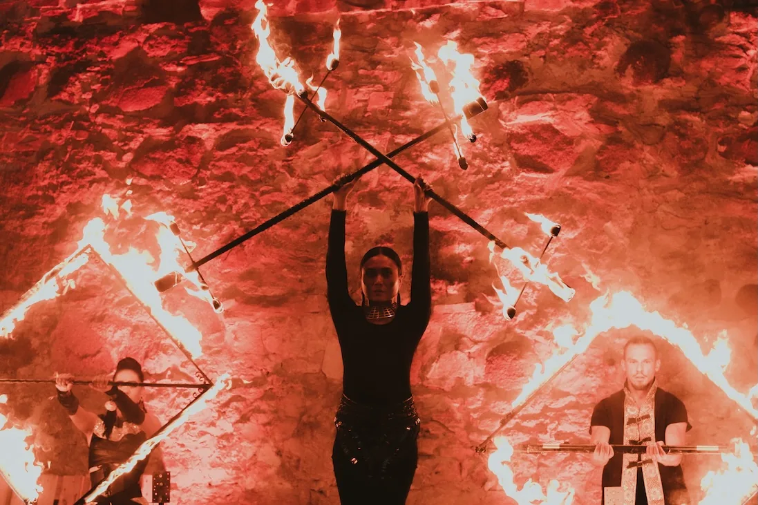 Fire and drums show