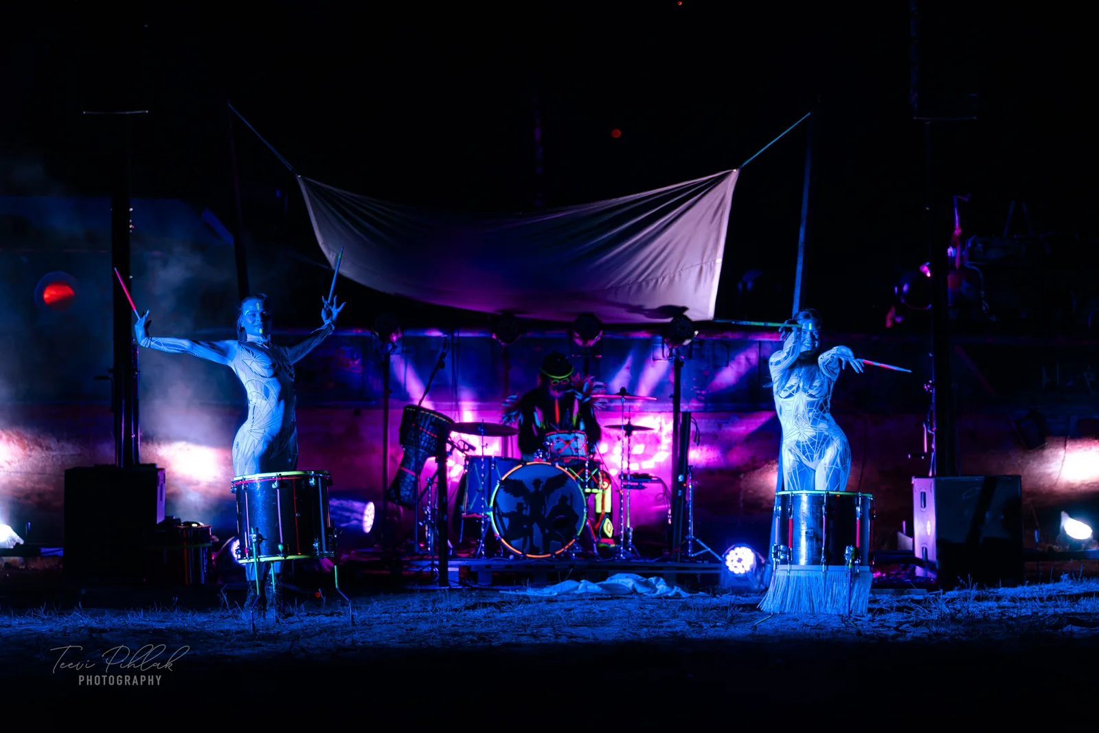 Stage and dancers on Ancient Lights Night in Ulge